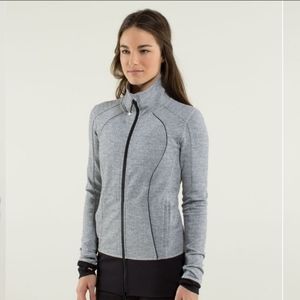 Lululemon Nice Asana Jacket Grey Herringbone Sz2